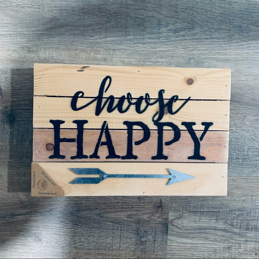 Choose Happy Wooden Box Sign Home Decor